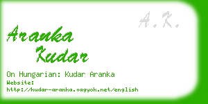 aranka kudar business card